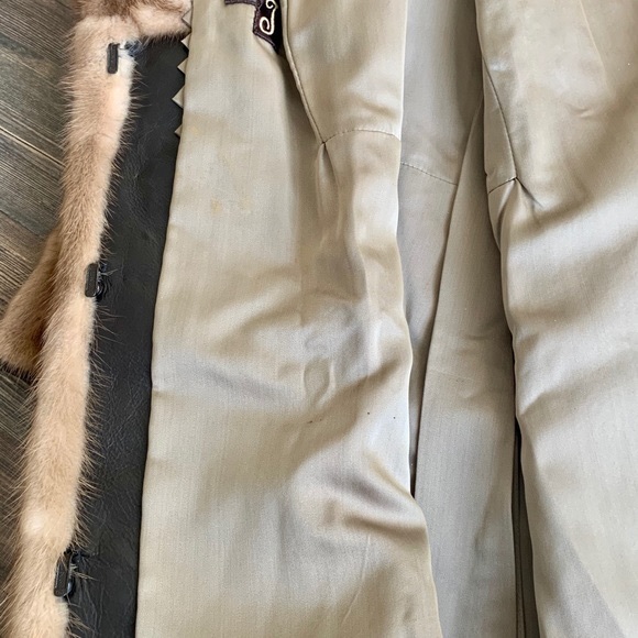 Vintage Mink Fur Coat with Leather Accents Sz S - Picture 6 of 6